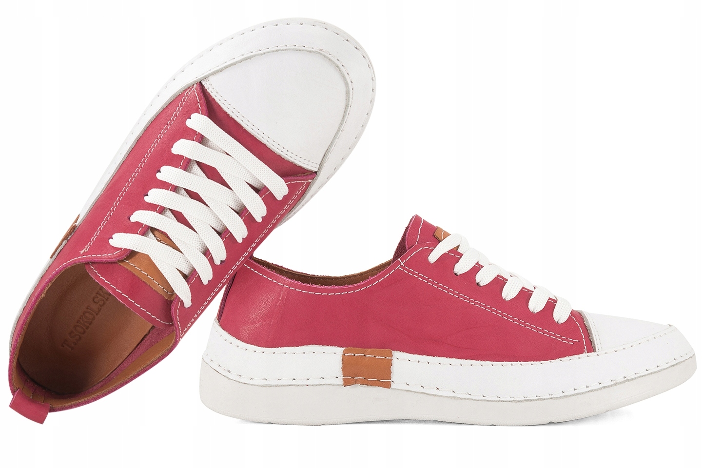 T.sokolski Hh 8260 Dámské Polobotky Tenisky Z Kůže Tenisky 37 Fuchsiová