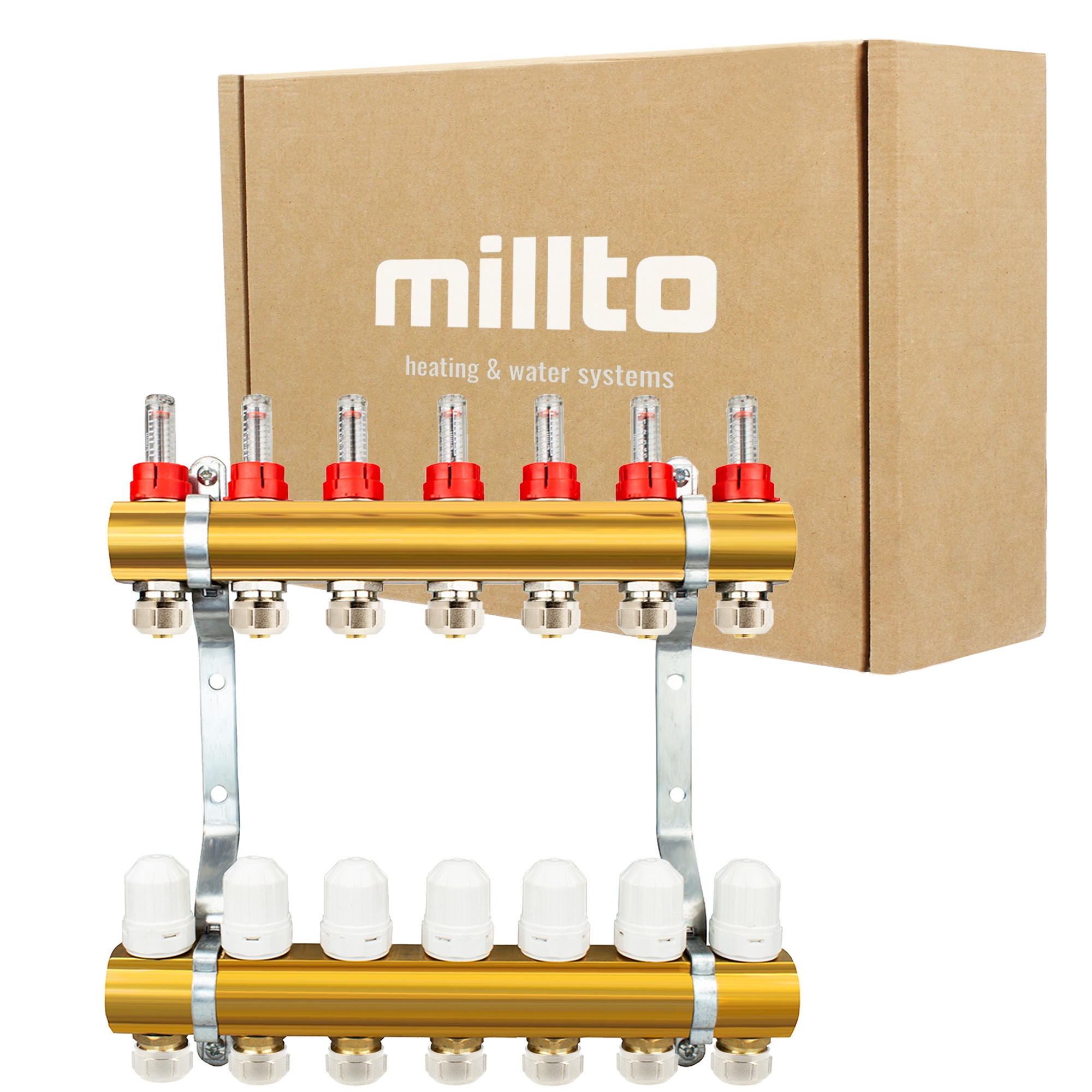 Rozdeľovač Podlahovky 7 Sekcií podlahového vykurovania Adaptéry Pex Mosi 4F