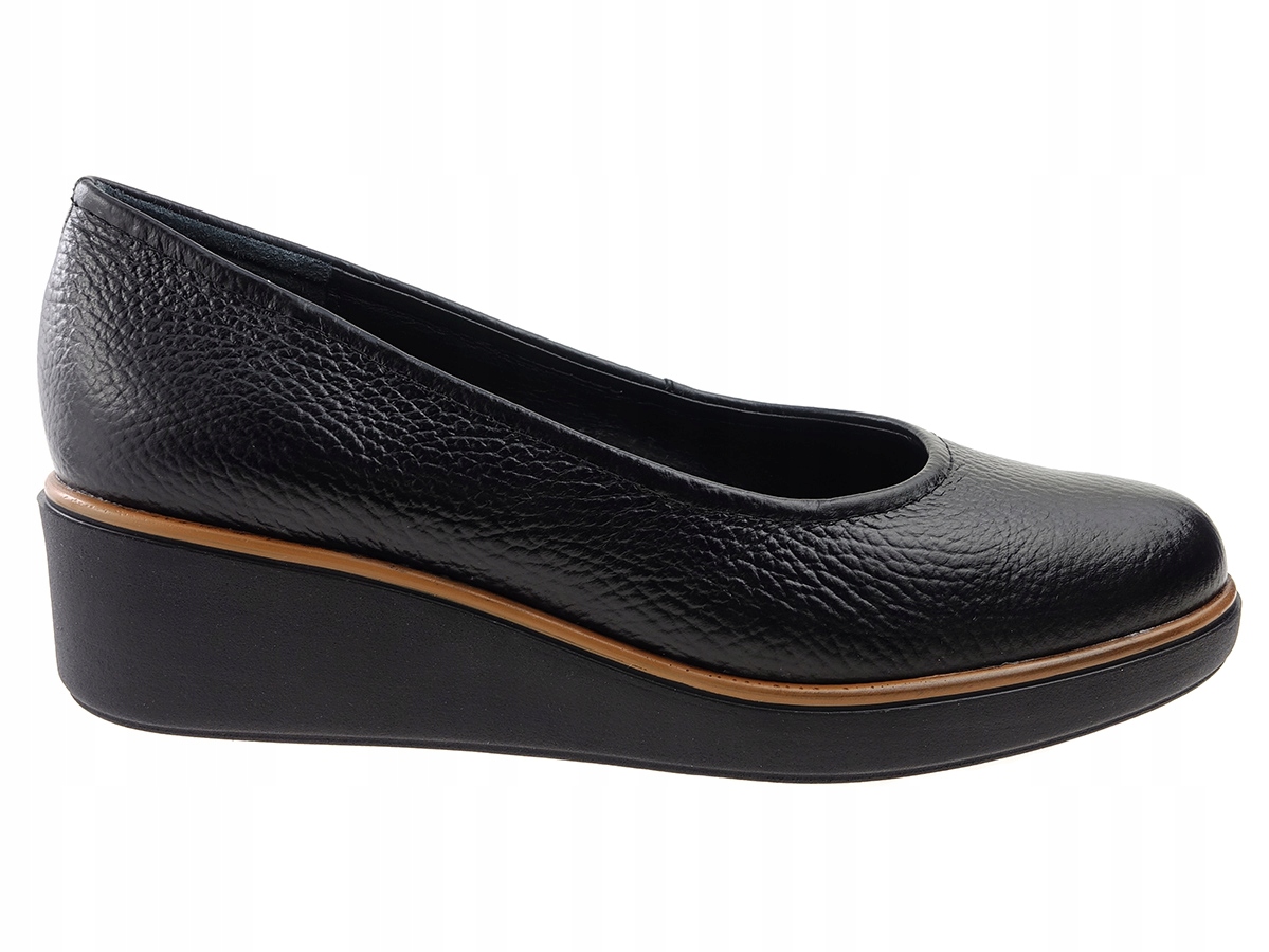 

Ryłko czółenka koturny 3L203 czarne lico, skóra 36