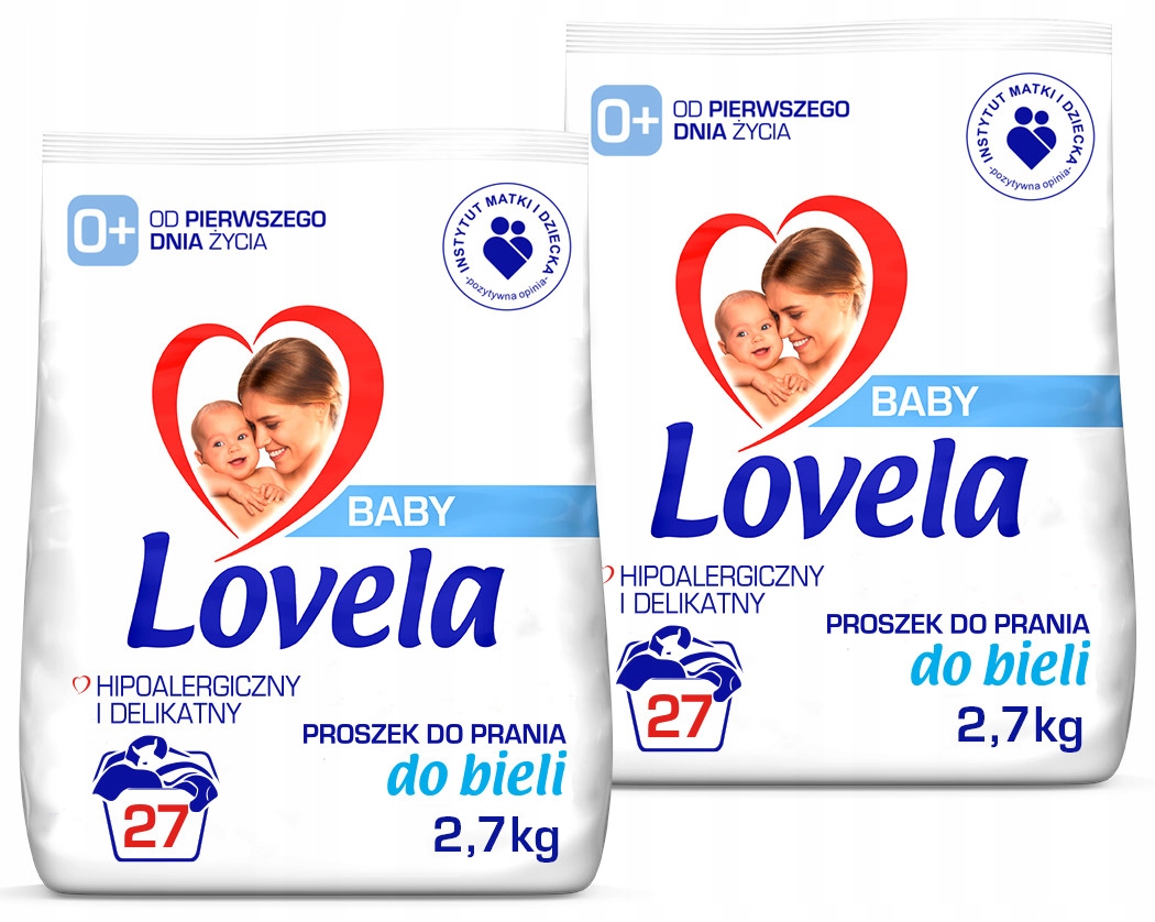 Levně Sada Lovela Baby Hypoalergenní prášek na praní bílé barvy 2 x 2,7 kg