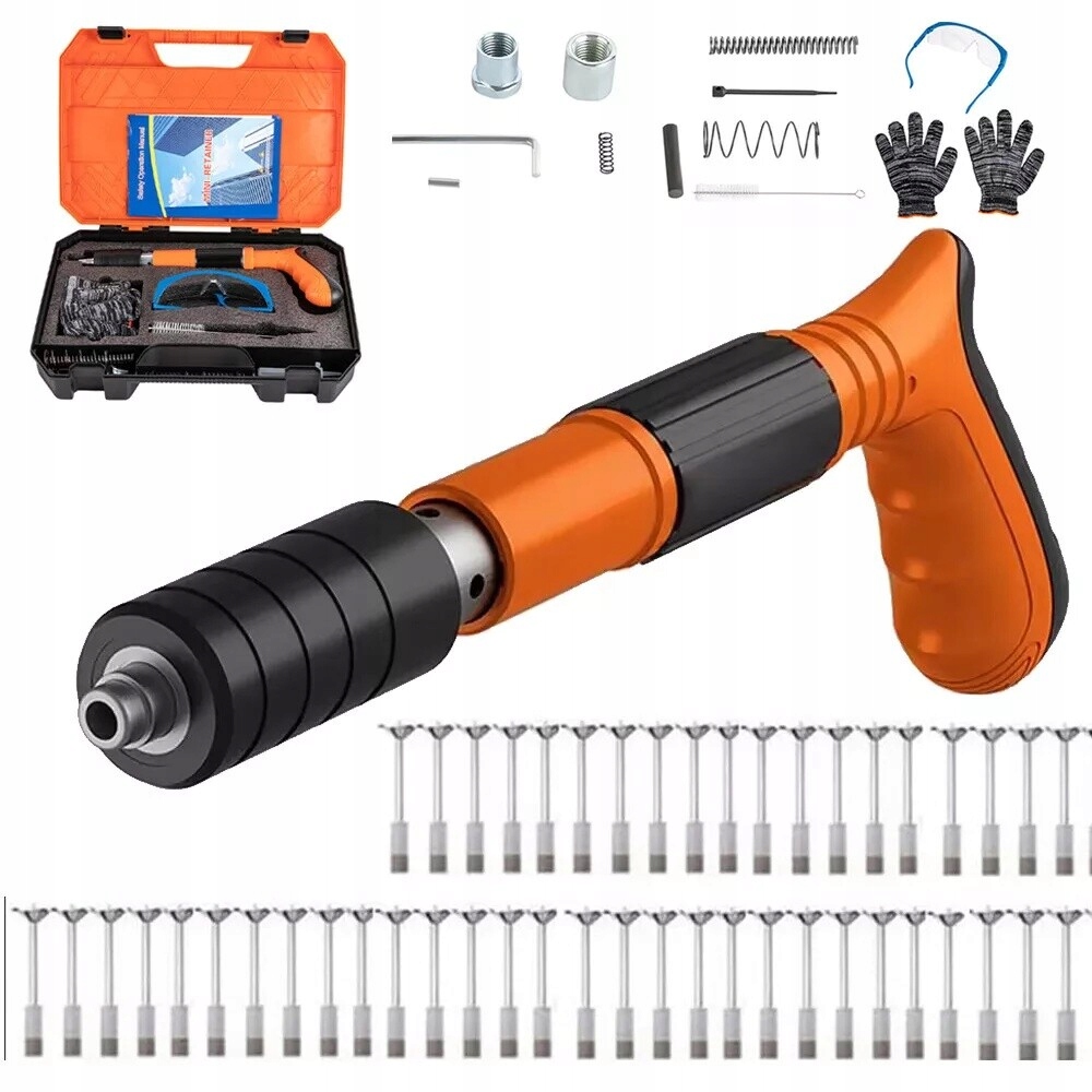 Mini Ruční Ocelová Pistole Na Hřebíky 5 Rychlostní S 100 Hřebíky S Kufrem