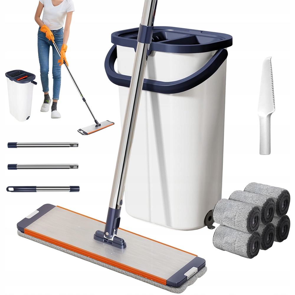 Levně Flat Se Ždímačem Mop Plochý Otočný O 360° 40 CM Vysoká Kvalita