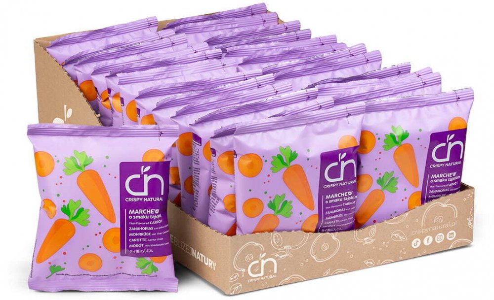Chipsy marchew o smaku tajskim 18 g Crispy Natural x24
