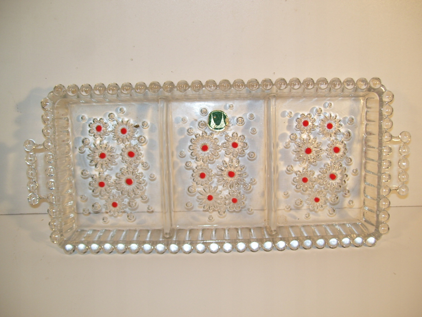 SZKLANA TACA VINTAGE- GRUBE SZKŁO