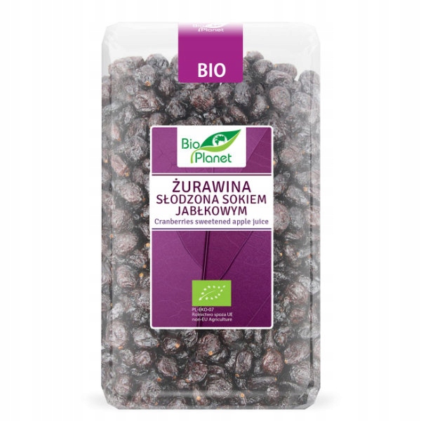 Brusinky slazené jablečnou šťávou Bio 1kg Bio Planet