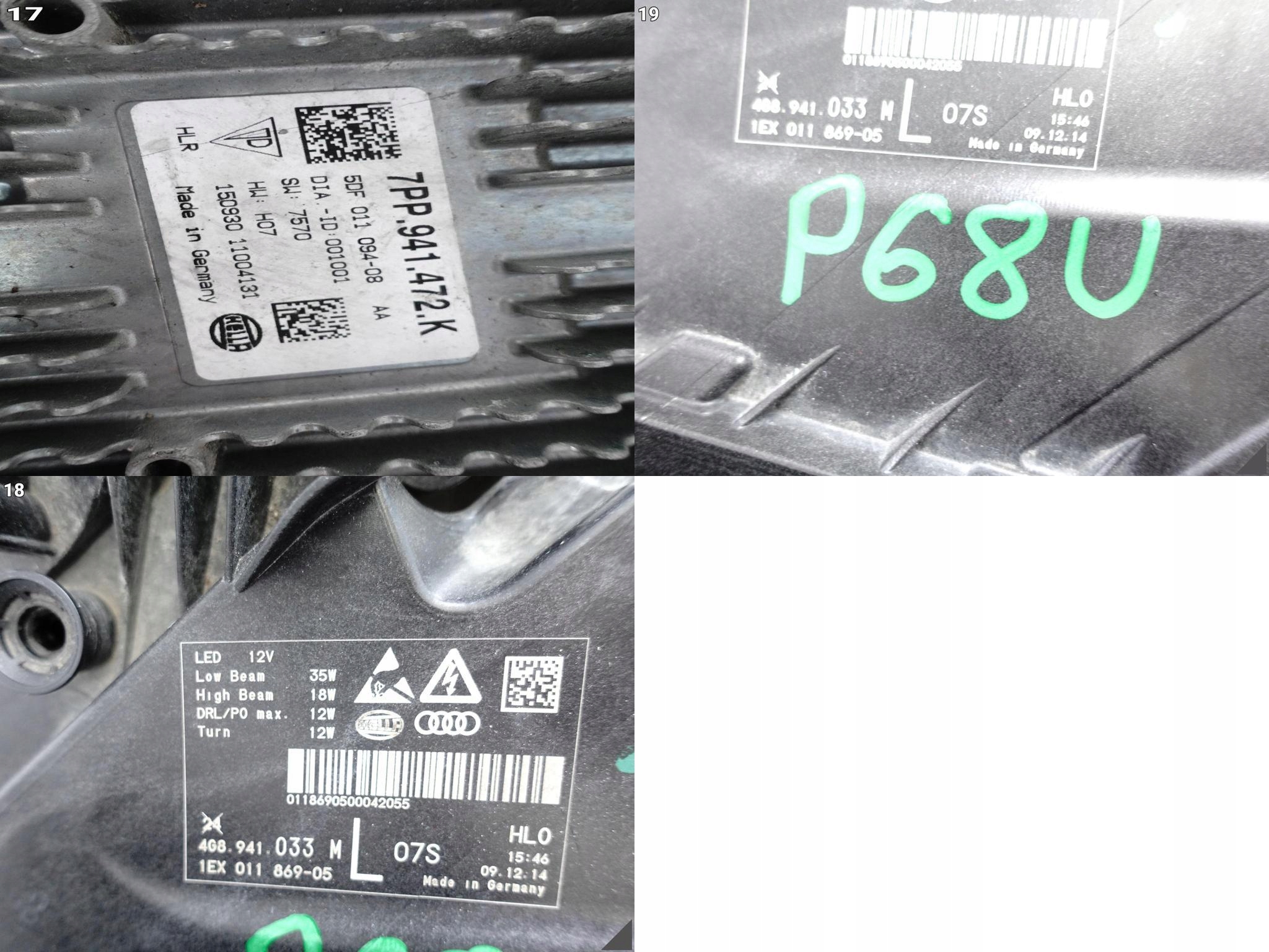 AUDI A7 S7 4G8 C7 LIFT 14-18 light FULL LED left front complete *USA*