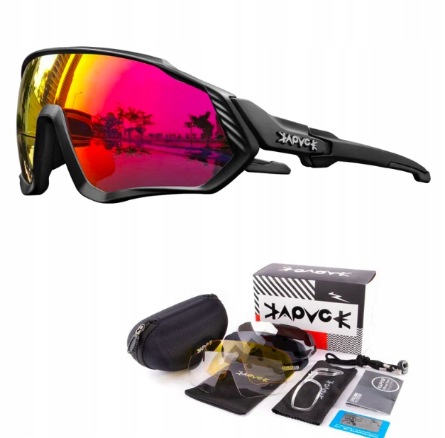 Polaryzacyjne okulary rowerowe z wymiennymi soczewkami przeciwsłoneczne