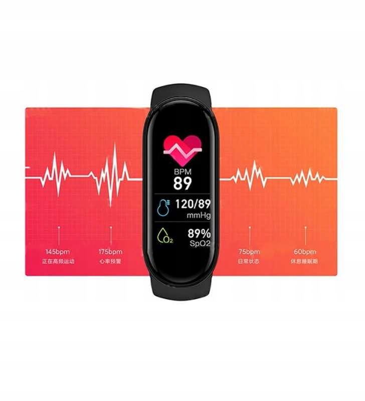 M6 OPASKA SPORT SMARTWATCH SMARTBAND ZEGAREK Materiał paska guma