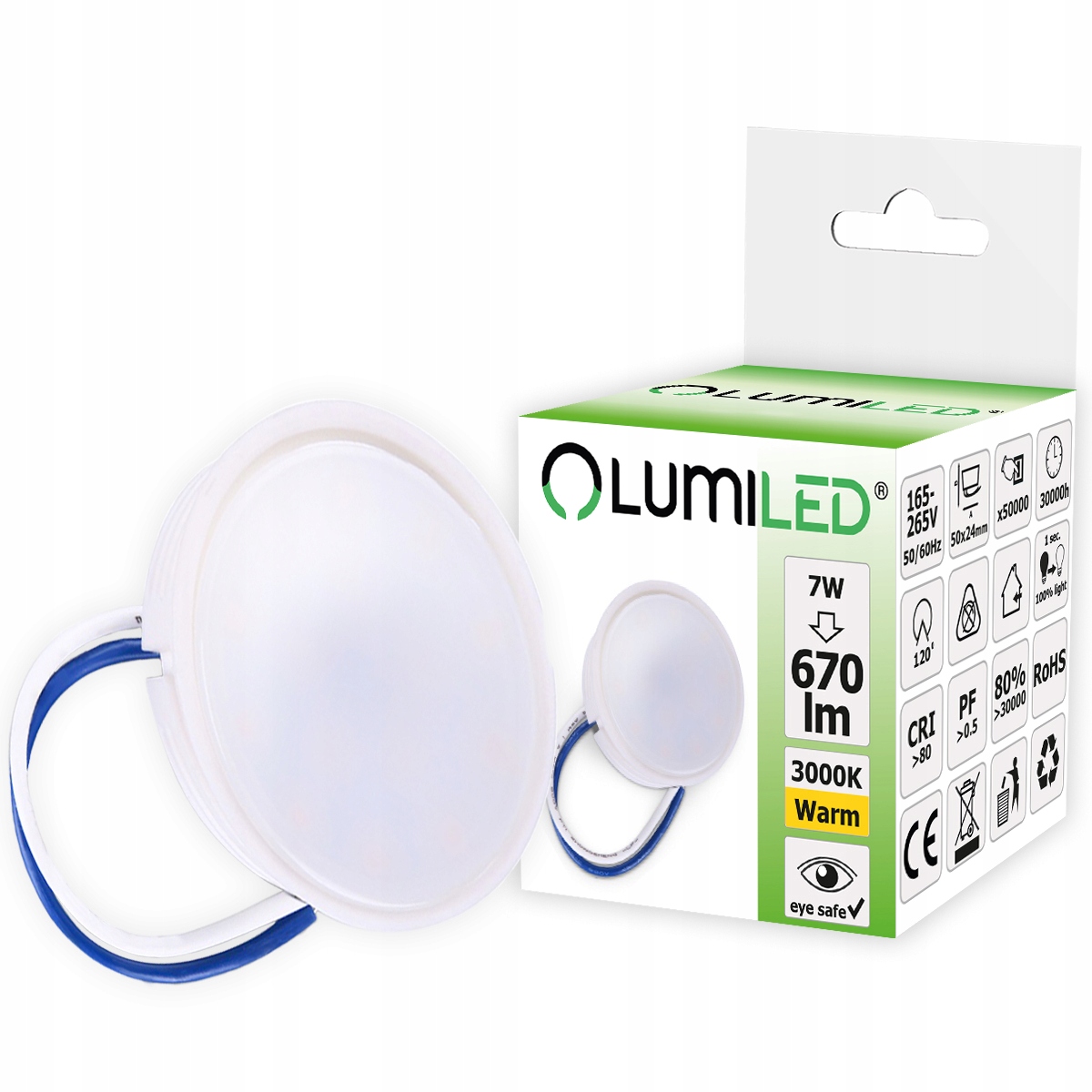 

Wkład Moduł Led 7W 670lm 3000K 120° Lumiled