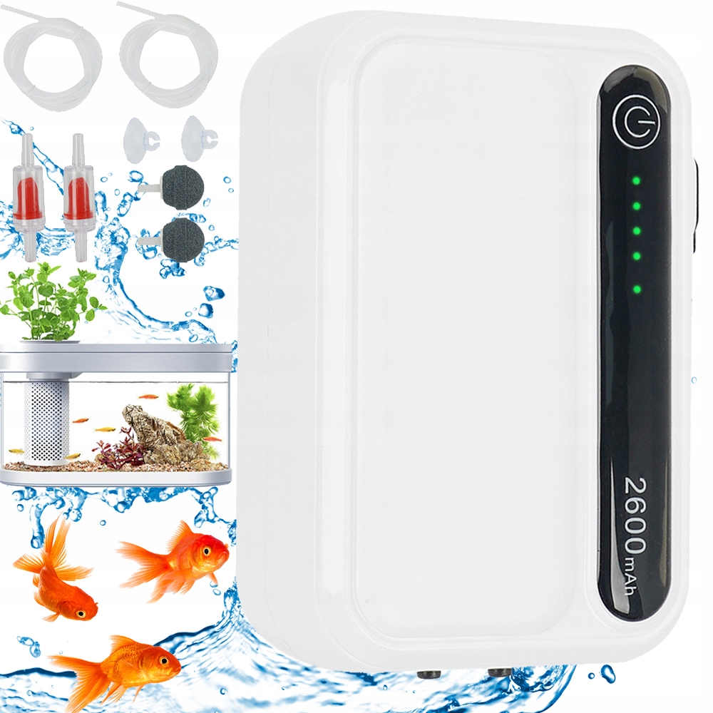 Levně Provzdušňovač Akvária Bzučák 2 Výstupy Sada Pro Akvárium 30-100 L