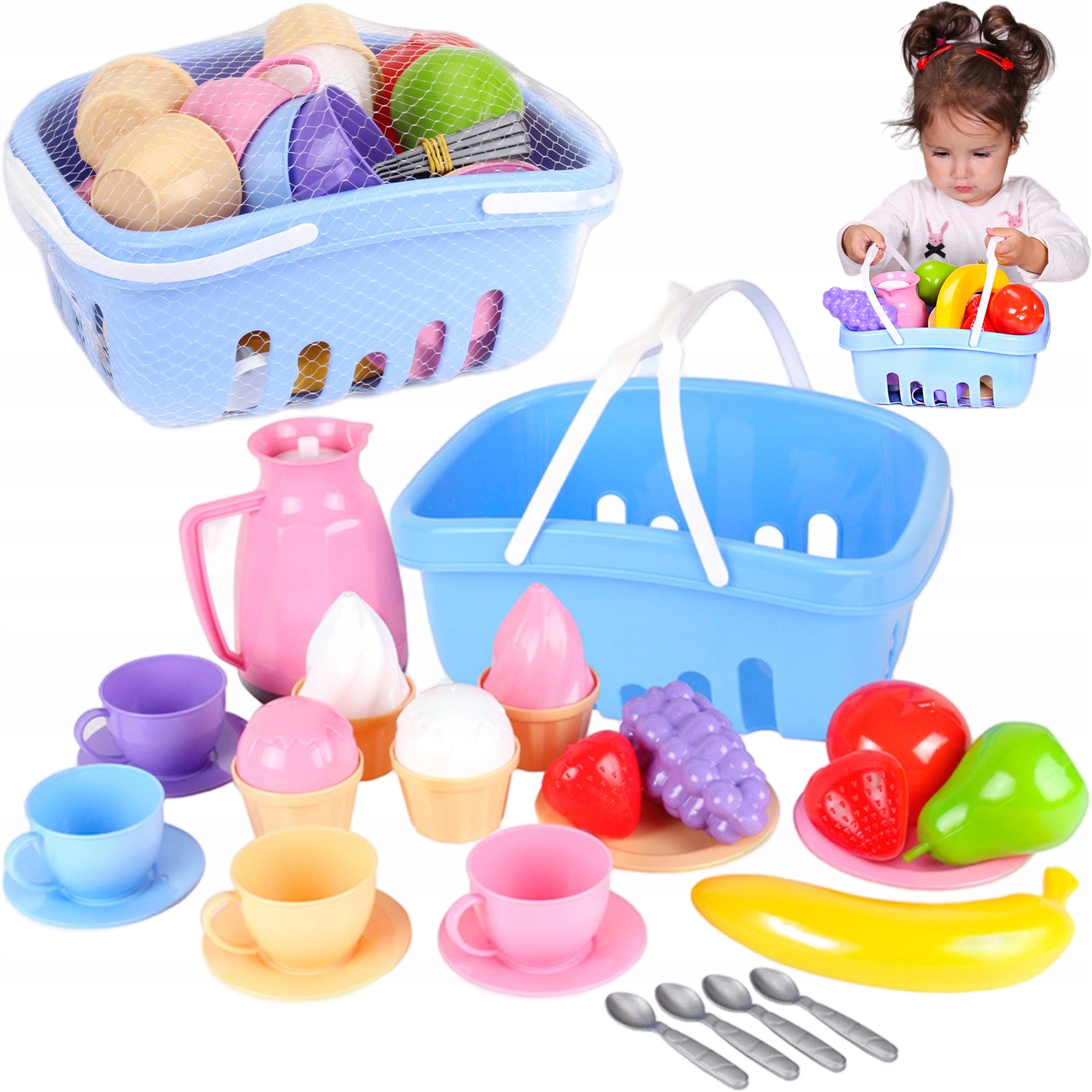 

Zestaw Naczyń W Koszyczku Piknik