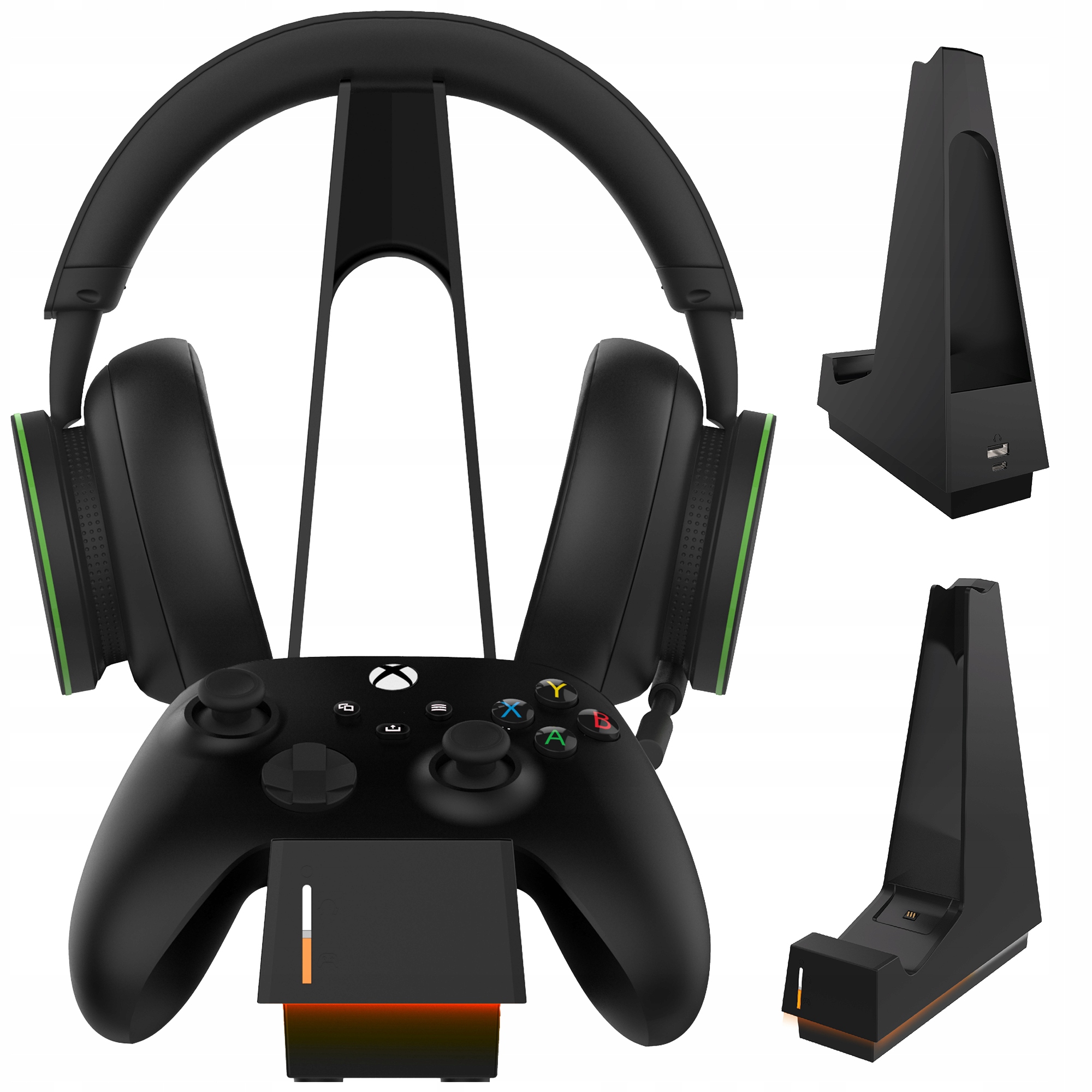 STACJA DO ŁADOWANIA PADA XBOX + STOJAK NA SŁUCHAWKI, CZARNA