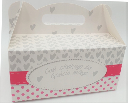 pudełko kartonowe 30szt. na ciasto 19x14x9cm COŚ SŁODKIEGO DLA GOŚCIA MIŁEGO — 2
