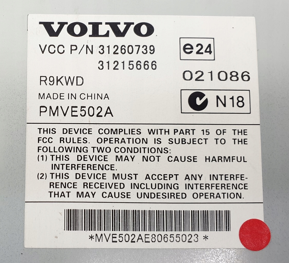 WZMACNIACZ RADIA VOLVO XC90 31260739 31215666 Car type Passenger cars