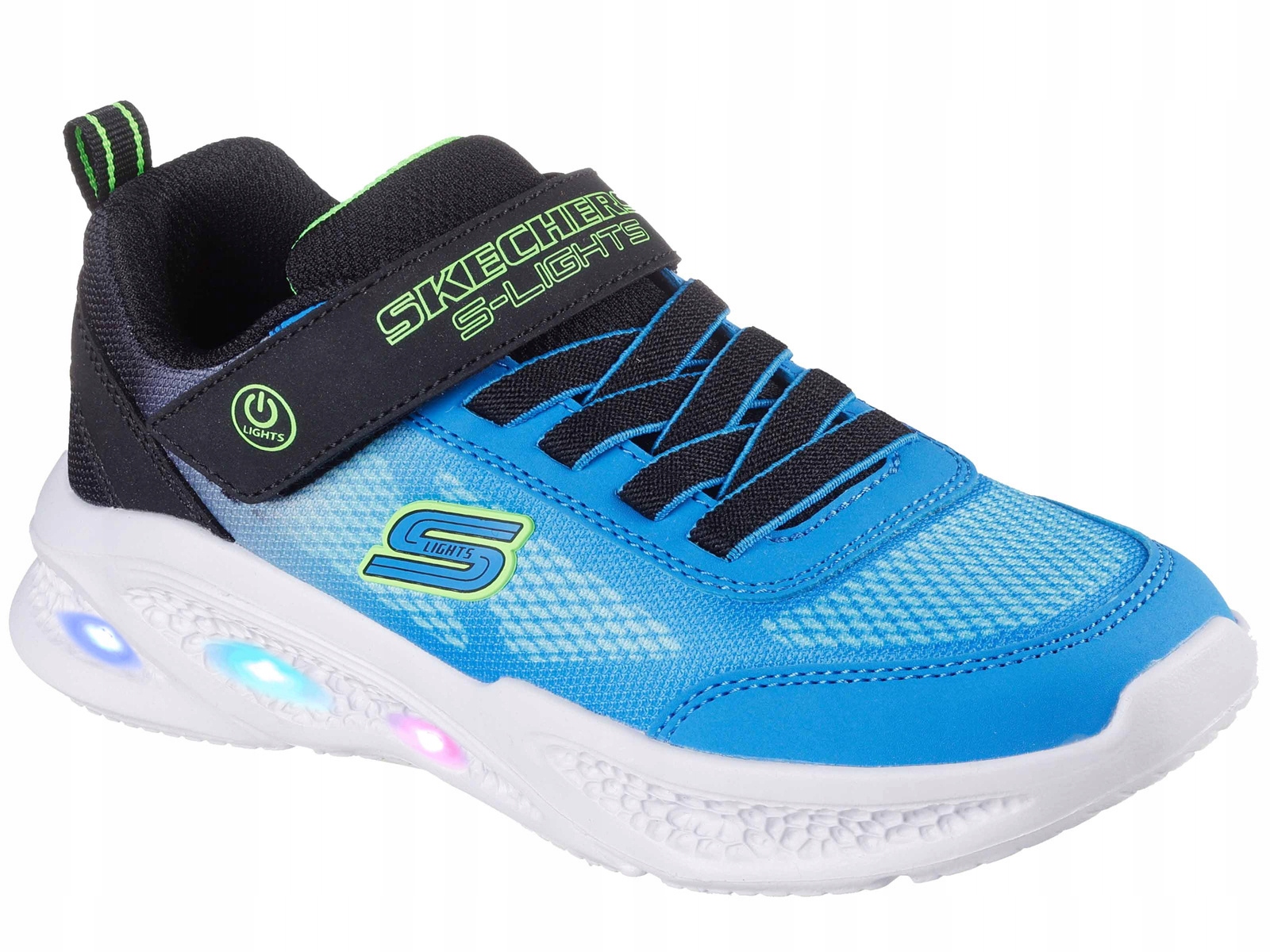 Skechers Meteor-lights Krendox 401495L Bkbl Buty Dziecięce Na Rzep Gumki