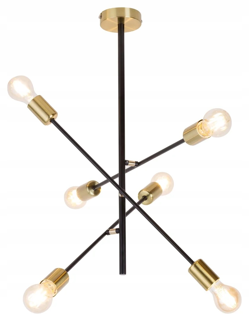 Industriálna dekoratívna závesná lampa čierna so zlatom do obývačky Rabalux