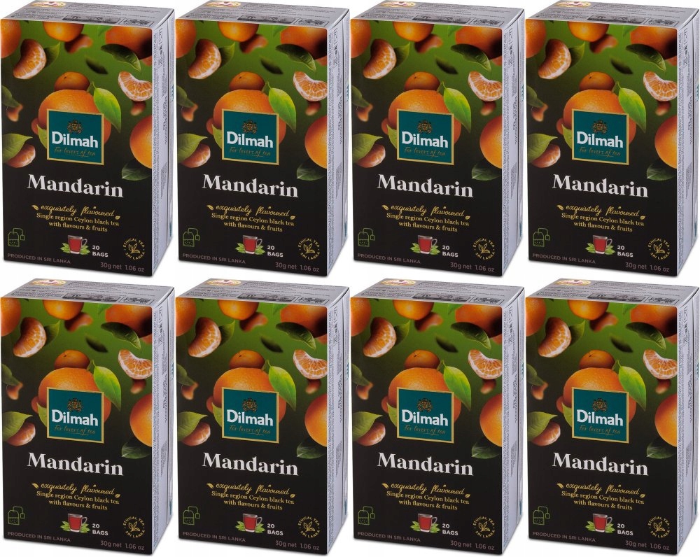 Dilmah Herbata Czarna Mandarynka 20 torebek Mandarin x8
