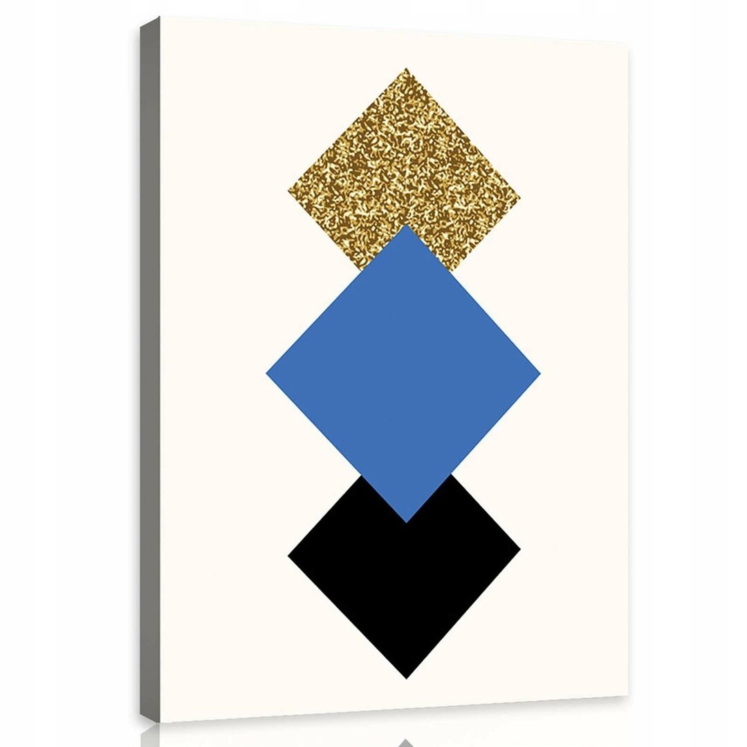 Obraz 75x100 Abstrakce geometrie minimalismus zlato modrá černá styl
