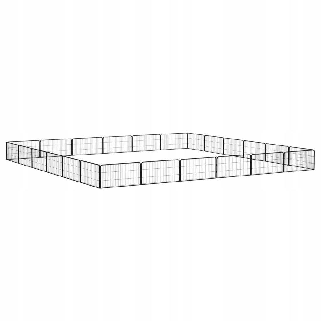 Levně Kotec pro psa, 24 panelů, černá, 100 x 50 cm, ocel
