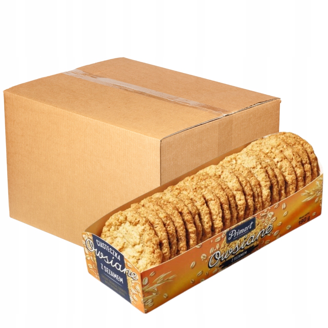 Levně Ovesné sušenky se sezamem Primart 190 g x 15 kusů