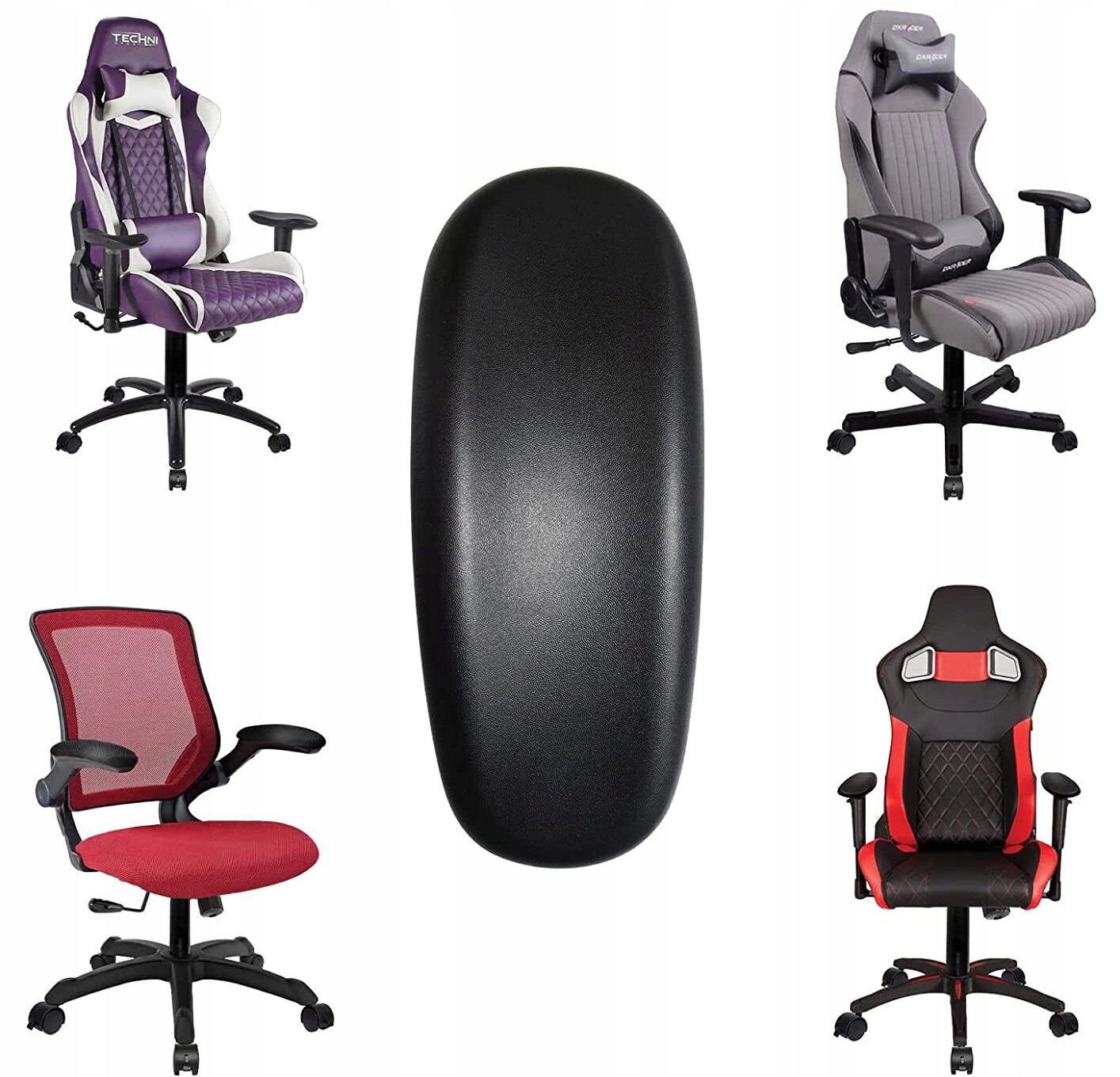 1 Para Podłokietników, Części do Krzesła Biurowego Kolor czarny