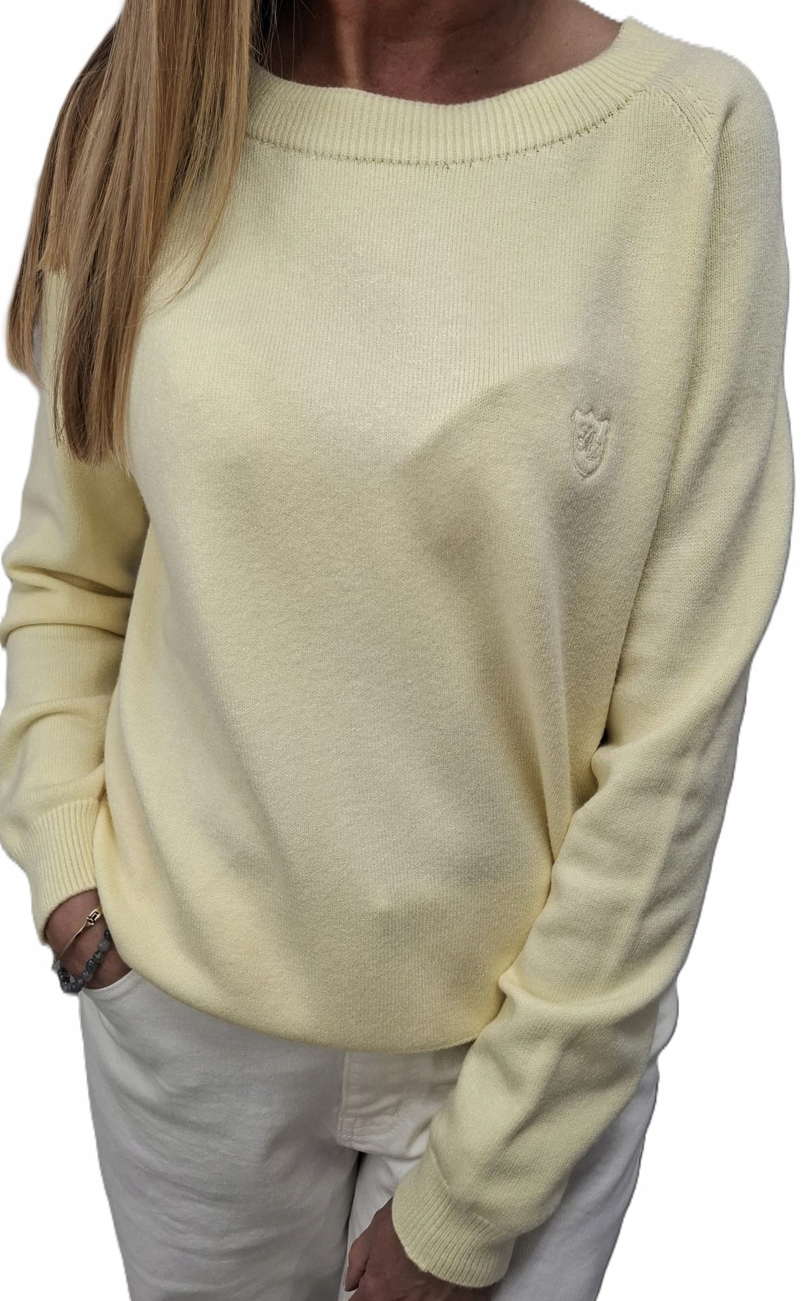 Lemonada Svetr s výšivkou Halenka s viskózou Dlouhý rukáv Žlutá Nw