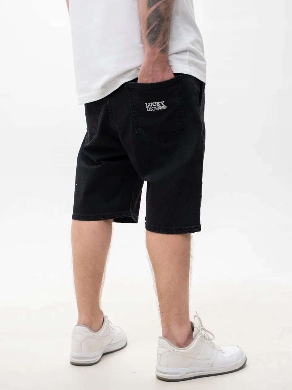 Kraťasy Lucky Dice Baggy Jeans Černo-bílé vel. L