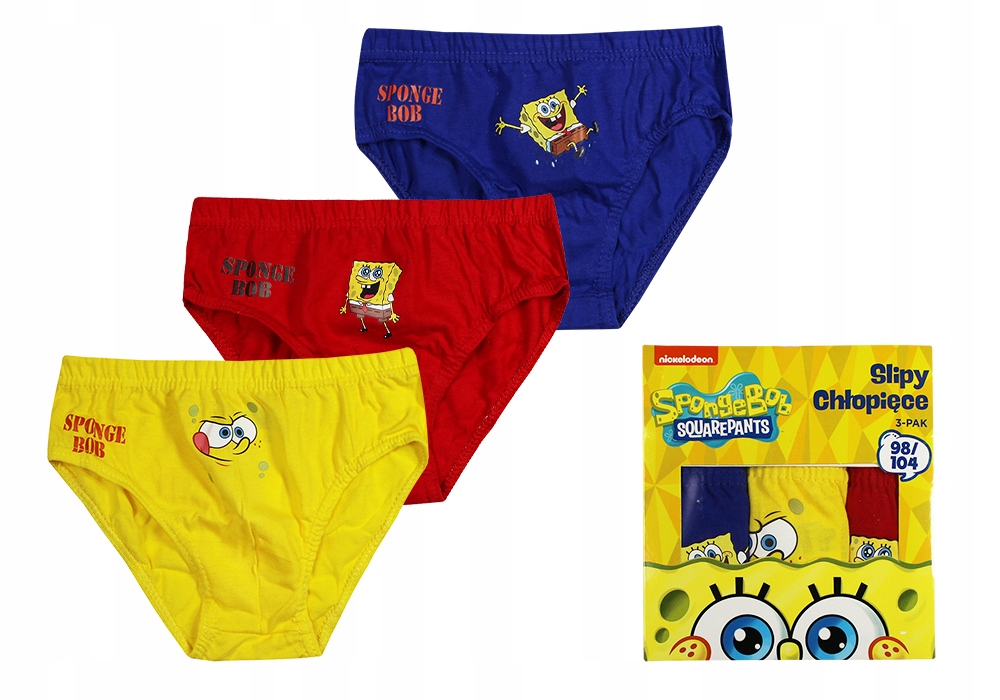 

Spongebob Majtki Slipki Chłopięce 3-PAK 5/6LAT