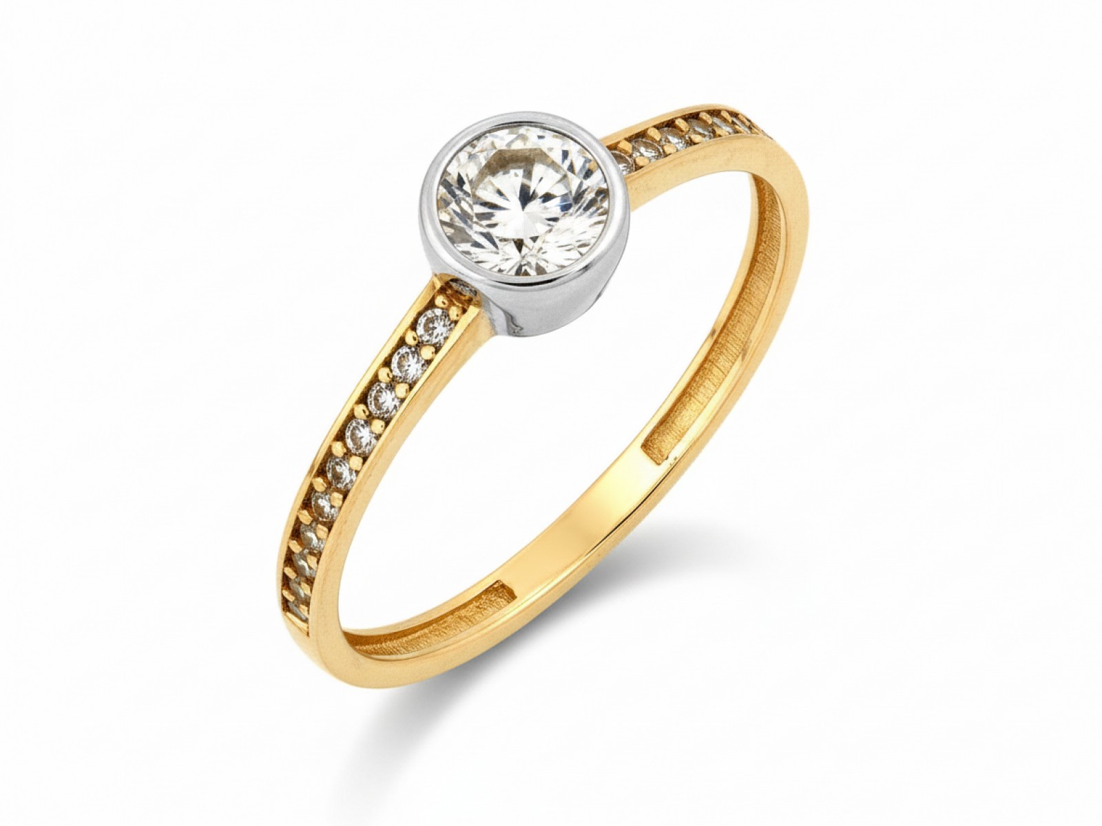 Ženský zlatý prstýnek 585, moderní a stylový