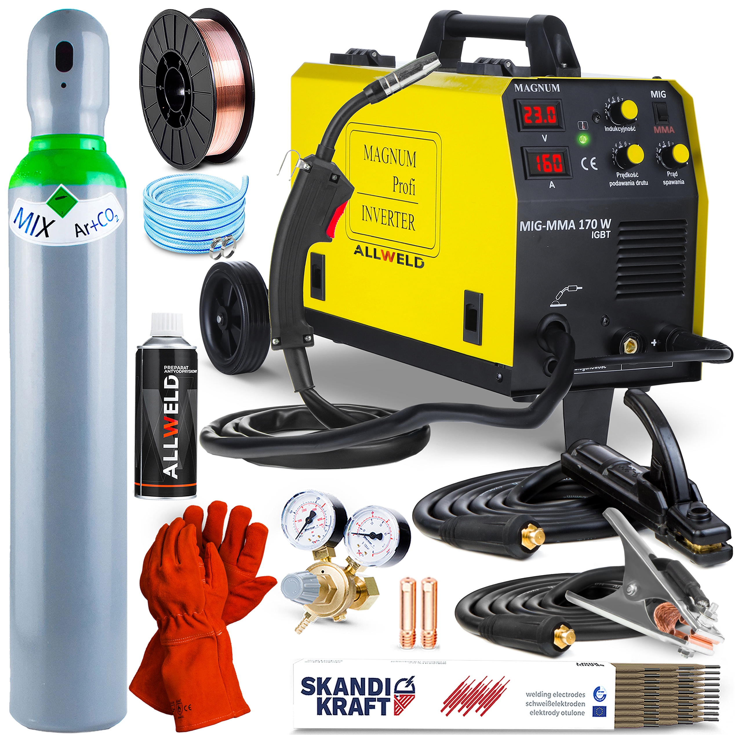 Svářečka Migomat Magnum Mig 170W Mma Mag Alu Igbt 230V 30-160A Synergie