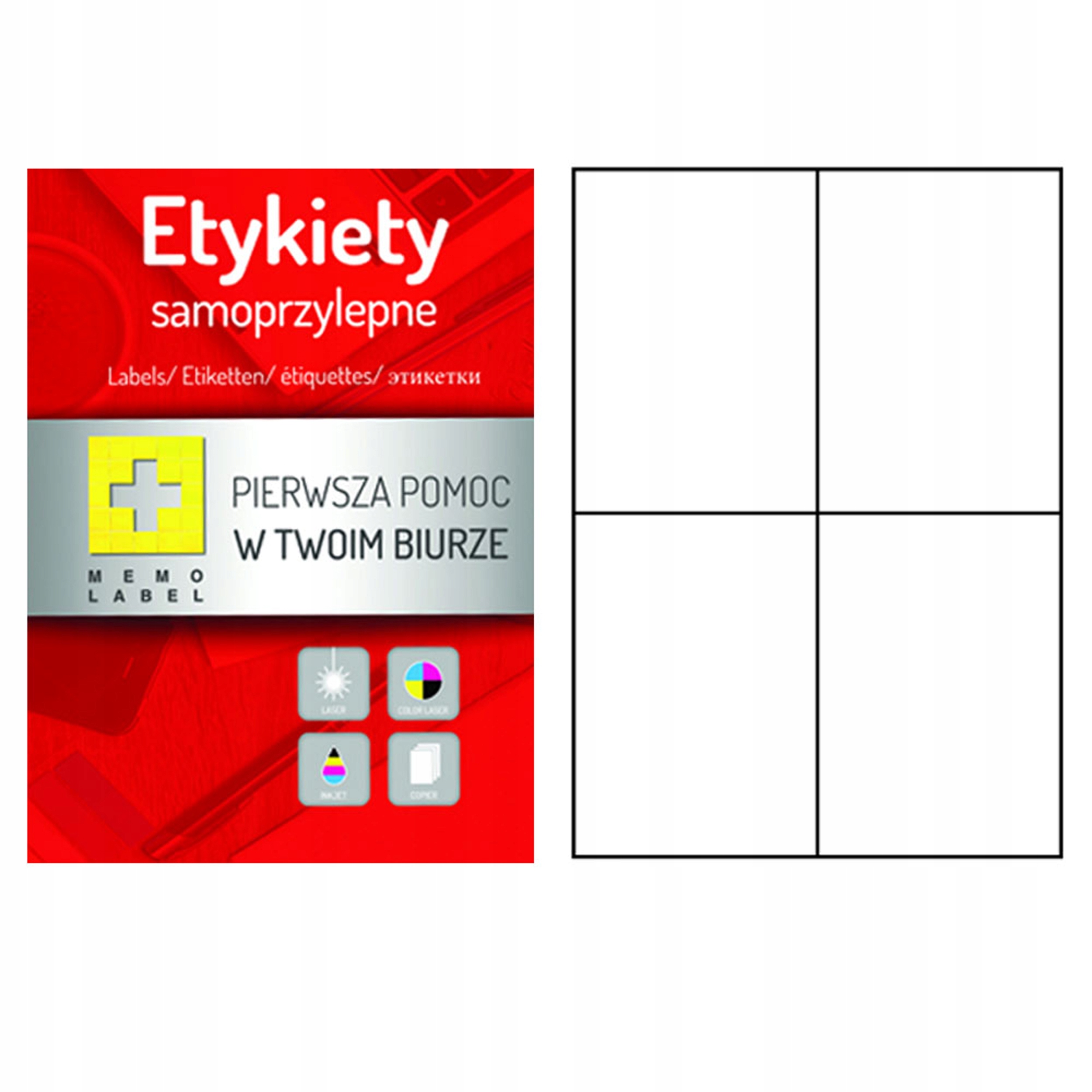 

Etykiety Samoprzylepne A4 105X148 100 Arkuszy Memo