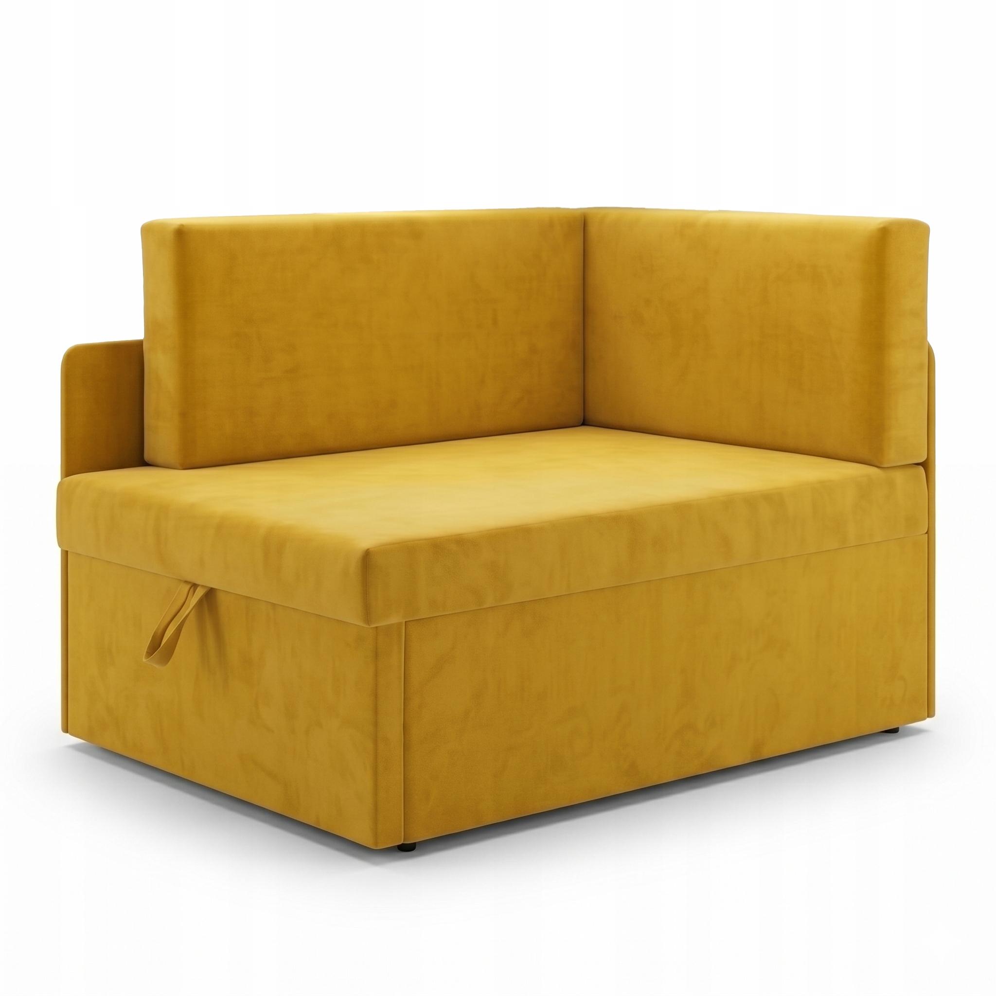 Mała rozkładana sofa narożna dla dzieci z funkcją spania Milavo Żółty