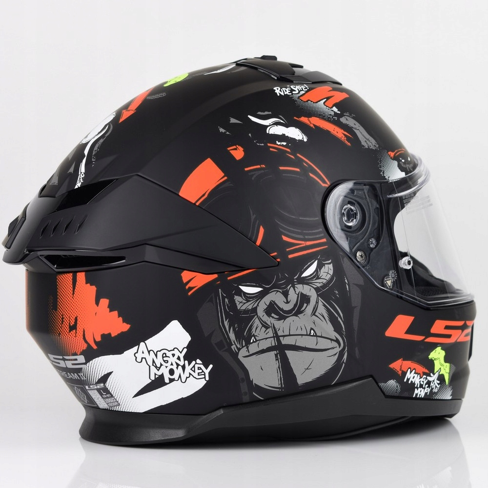 Kask motocyklowy LS2 FF808 Stream II Angry Monkey B.Red M Rozmiar M