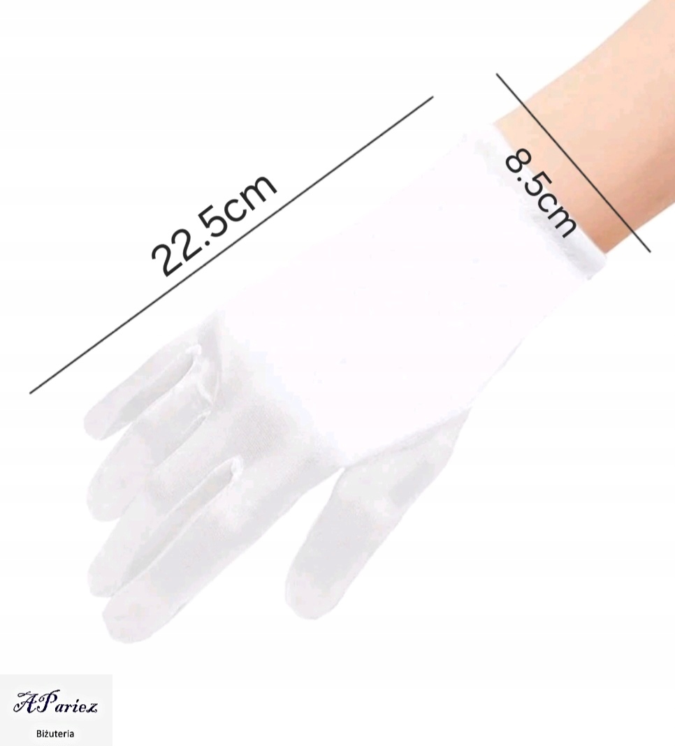 Do0010 Rękawiczki komunijne proste białe 12-16lat Płeć unisex