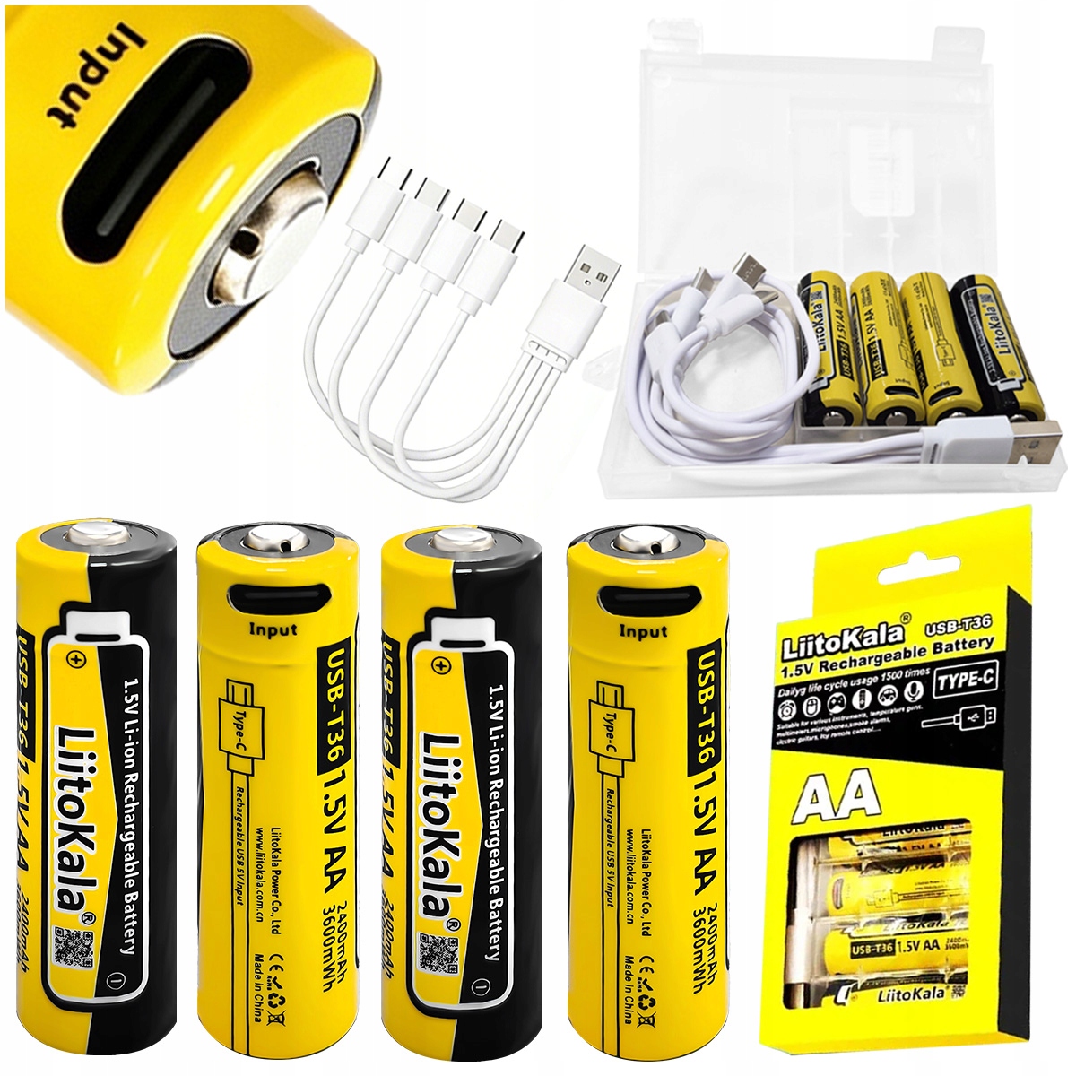 Akumulator LiitoKala Lii-USB-T36 4x Akumulatorek 2400mAh 3600mWh Aa Usb-c