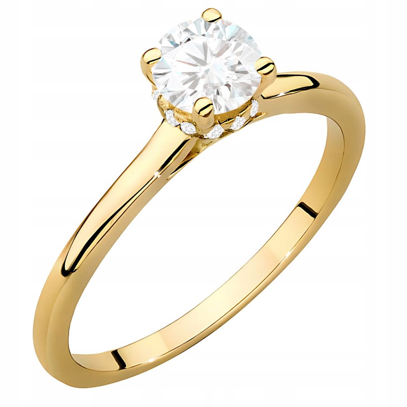 Złoty Pierścionek pr. 585 z Brylantami 0,56ct 14k