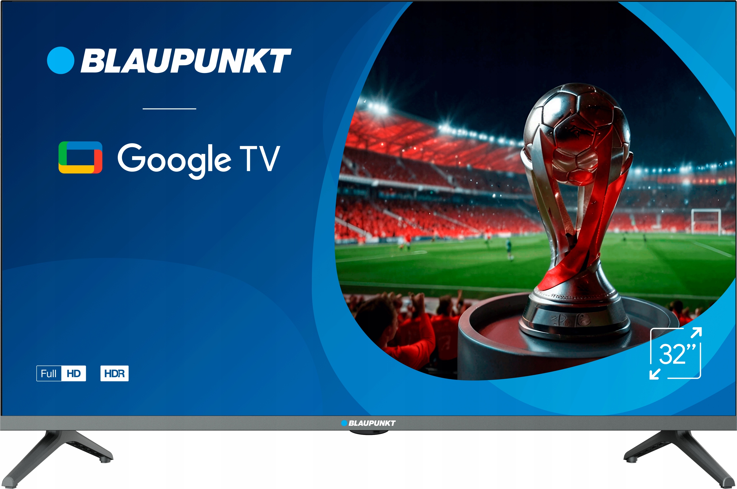 TELEWIZOR BLAUPUNKT 32 CALE LED FULL HD GOOGLE TV DVBT T2 HEVC BEZRAMKOWY