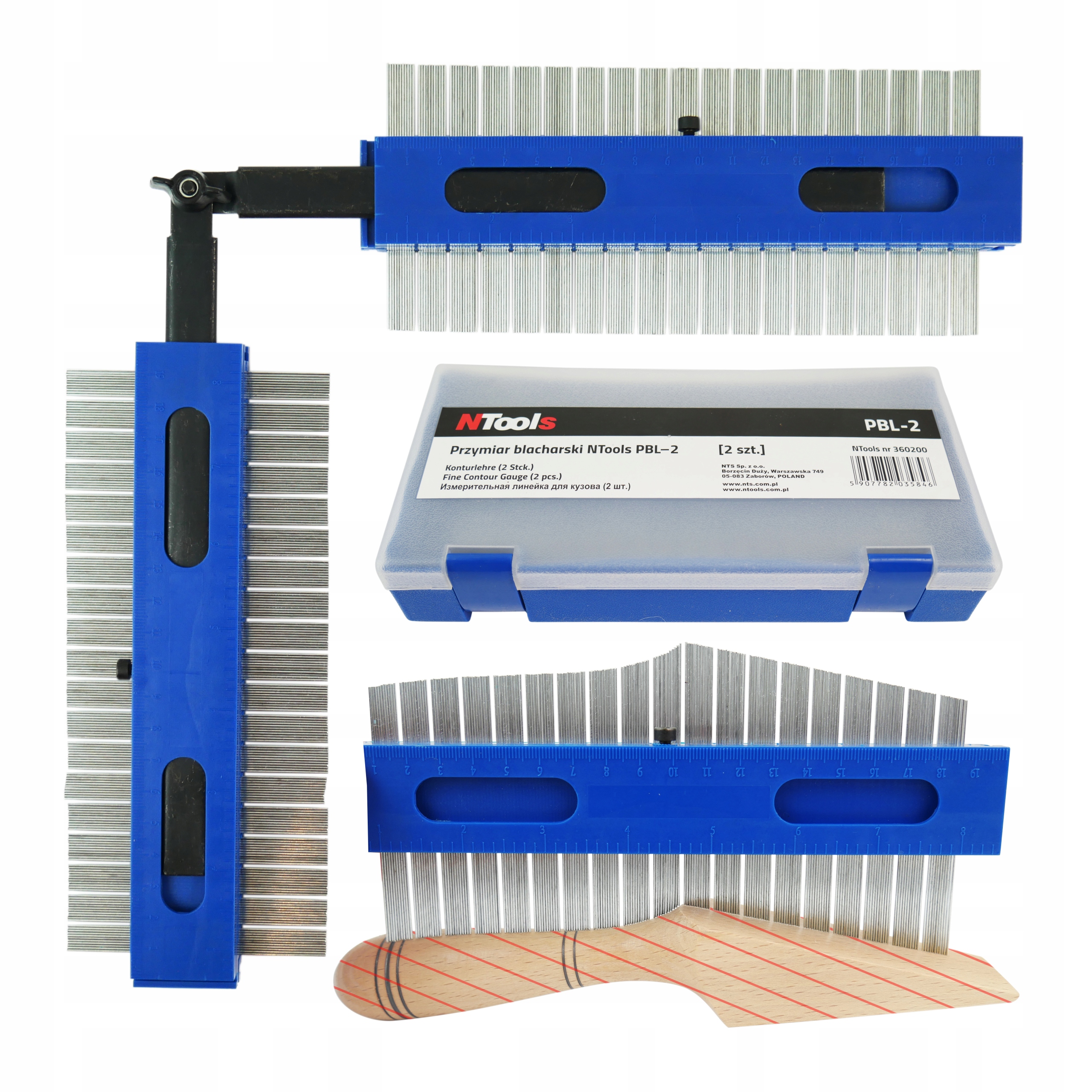 Vzorník tvarů Blachářské Měřítko podle tvarů 2ks 40cm