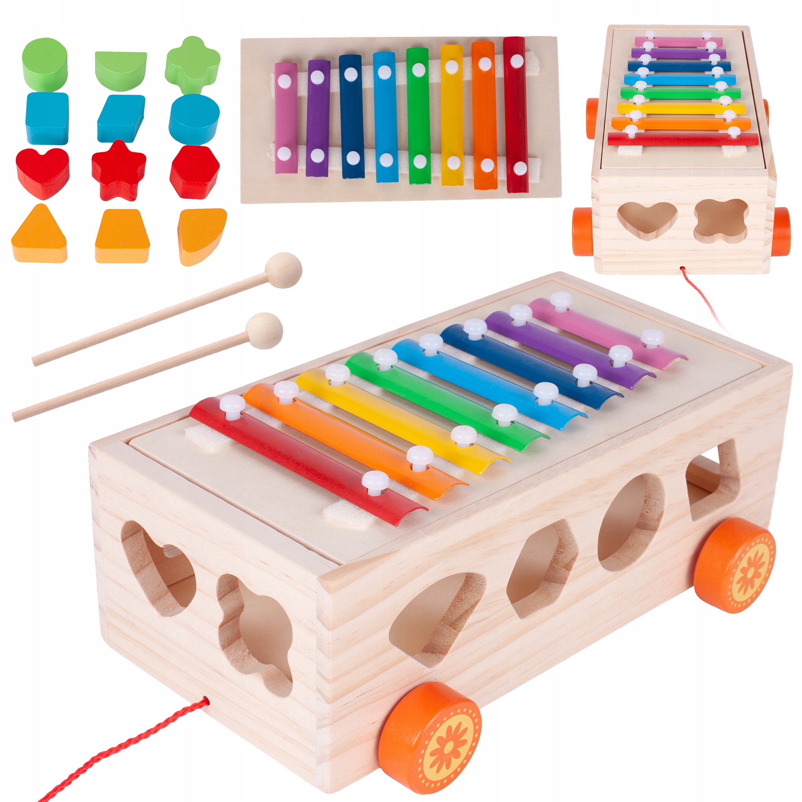 

Sorter Pojazd Drewniany Klocki Cymbałki Ciągacz