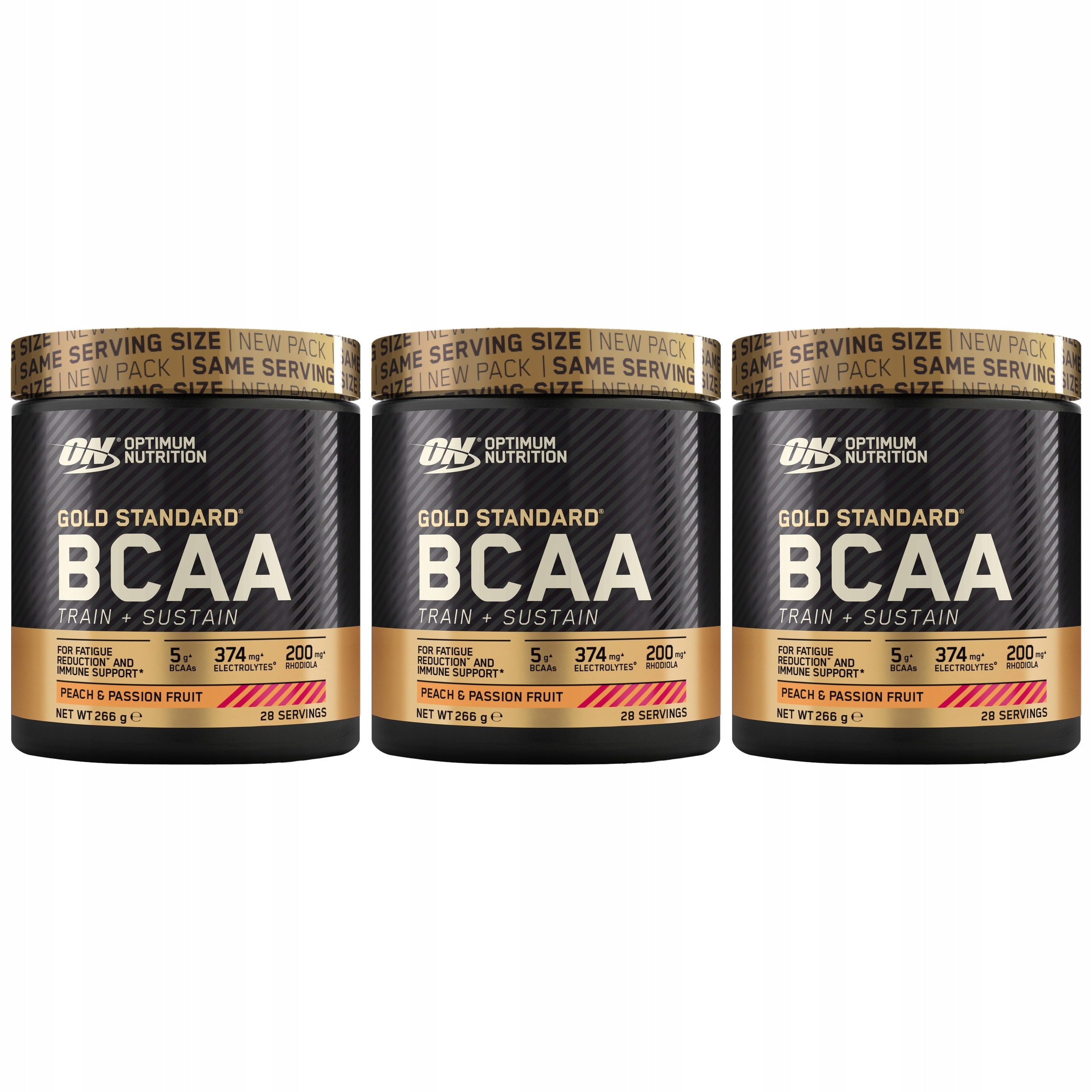 3x Bcaa Train Sustain Aminokyseliny Regenerace 266 g Optimum Nutrition