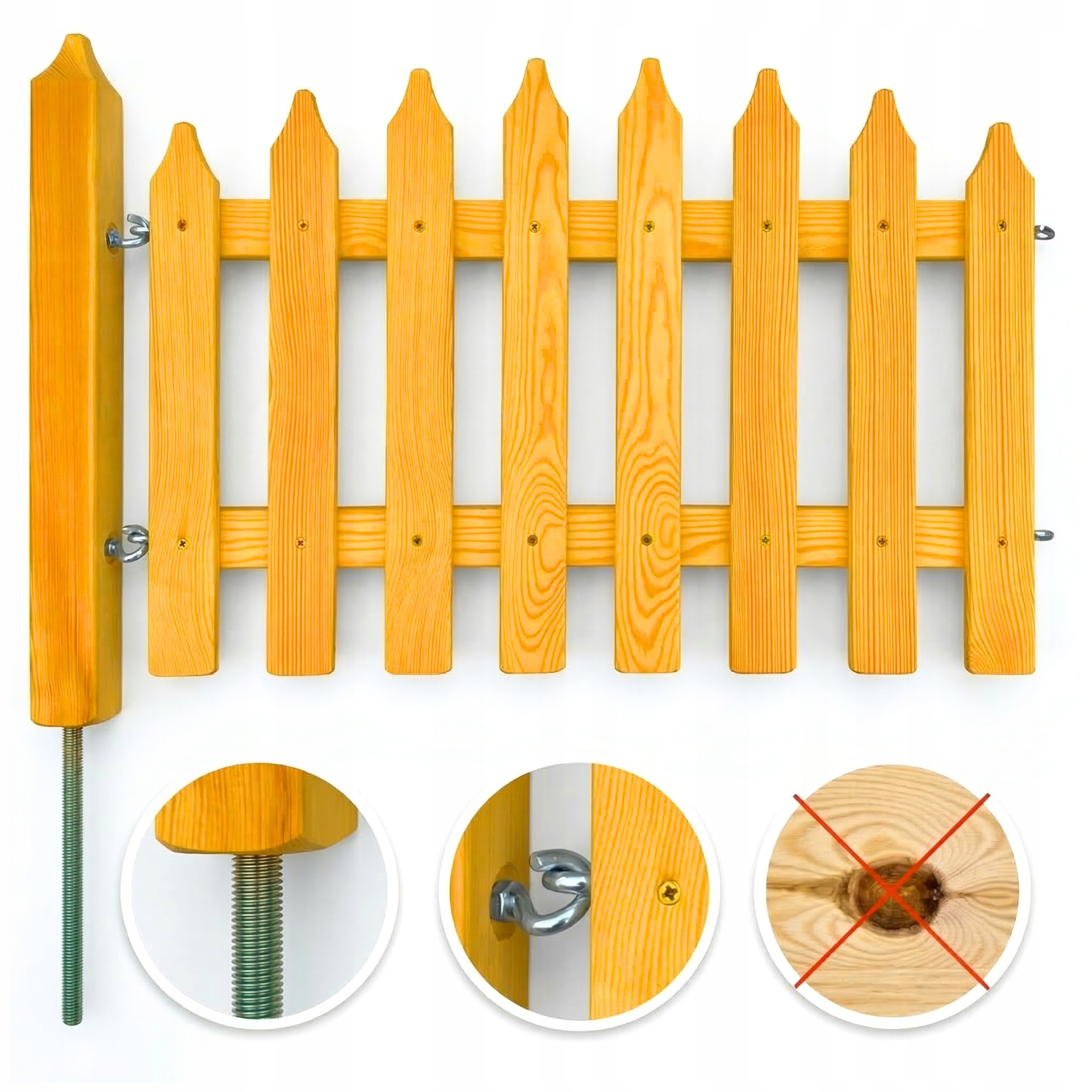 Dřevěný zahradní plot 80x53 cm Stonoga, impregnovaný plot