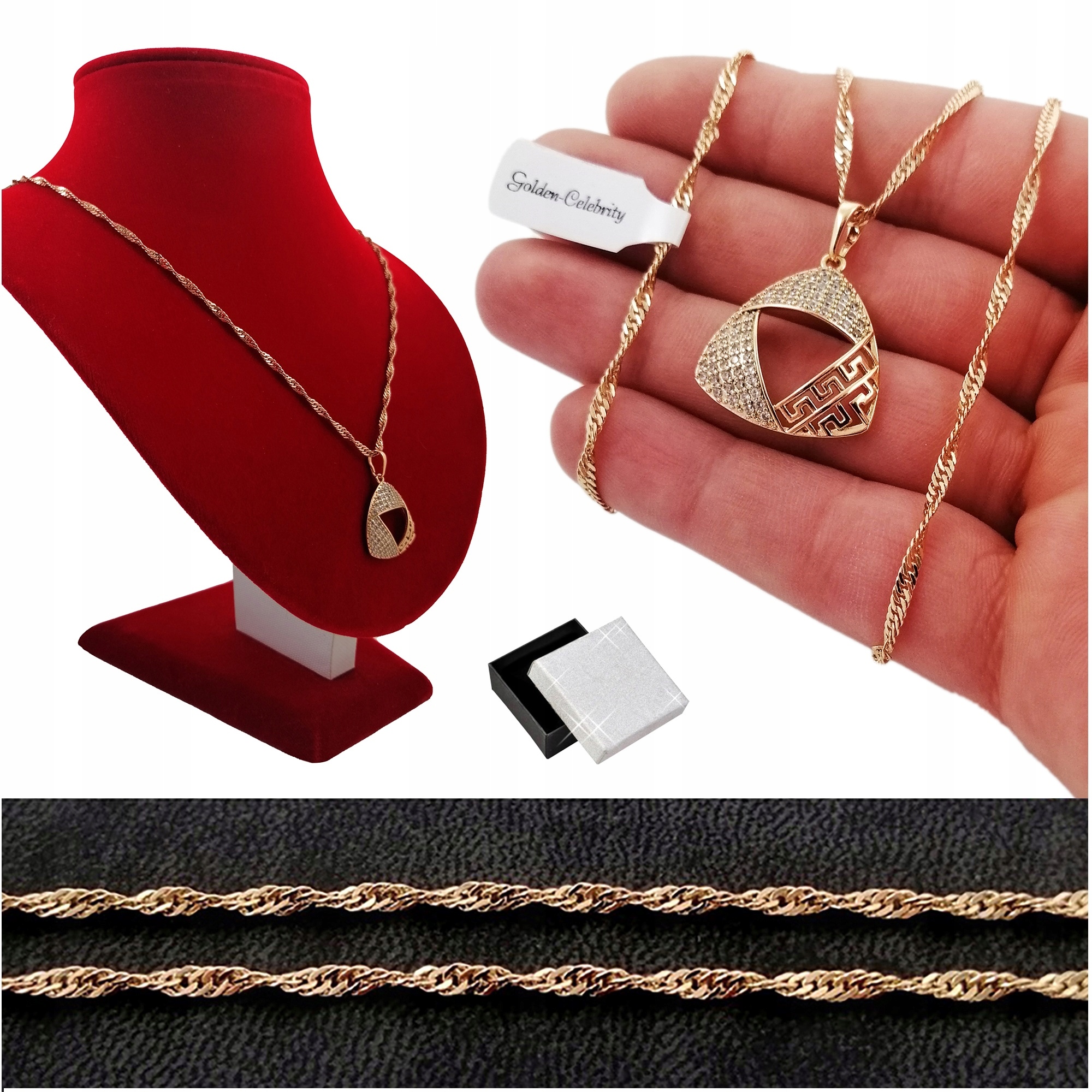 Krásný Pozlacený Řecký Náhrdelník Se Zirkony Jako Dárek Pro Babičku, Maminku