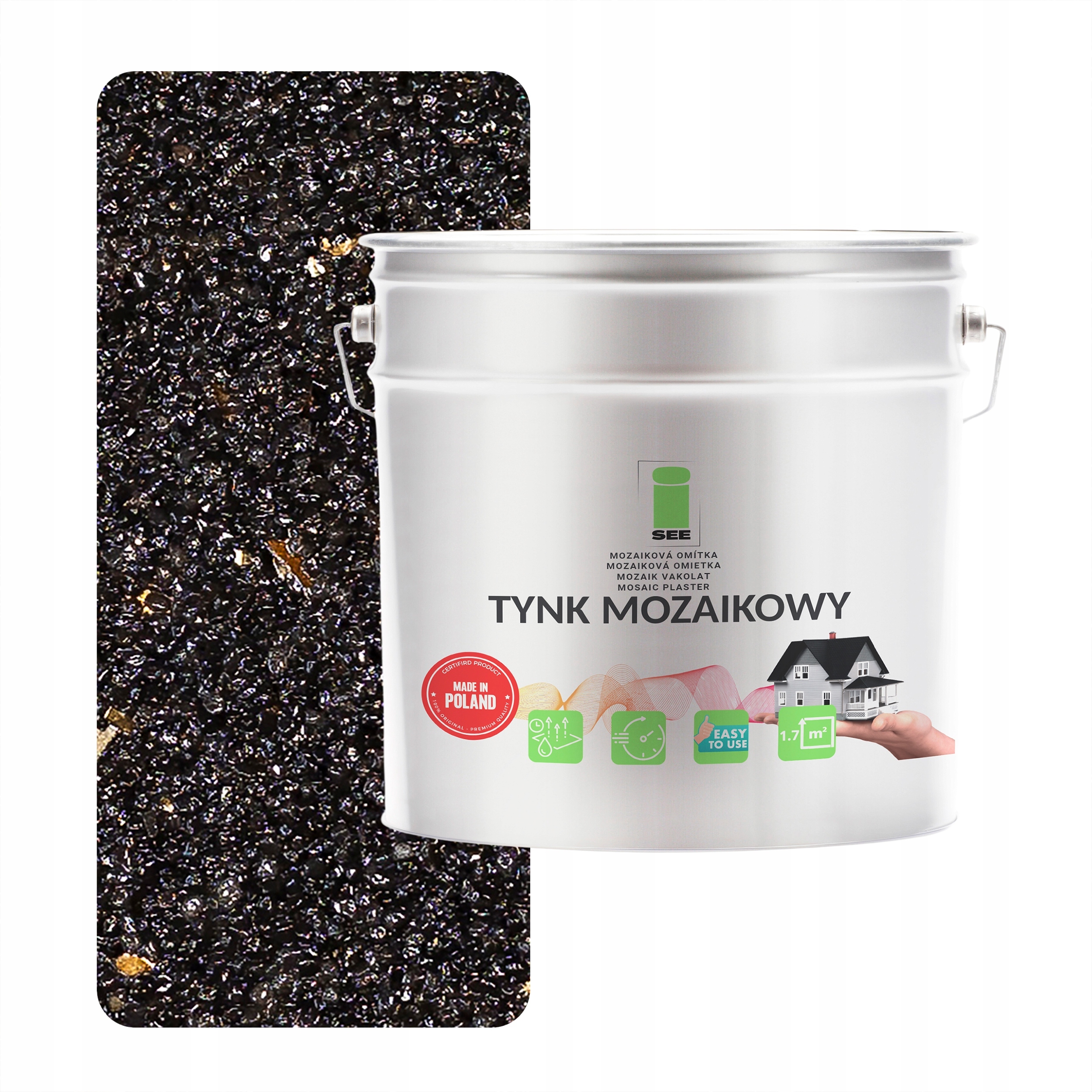 Mozaiková omítka Marmolit s Mikou Černá pryskyřičná 7KG Mrazuvzdorná M14