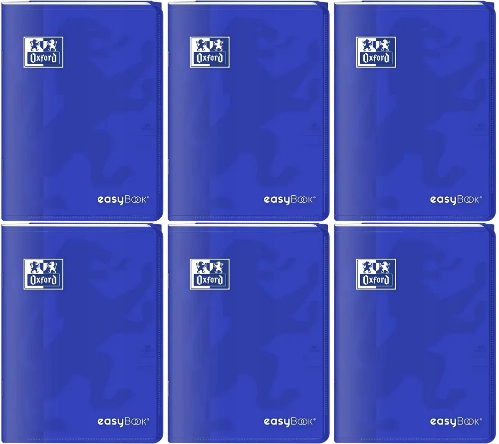 Zeszyt Oxford Pp Easybook A4/60K Linia Z Marginesem mix kolorów x6