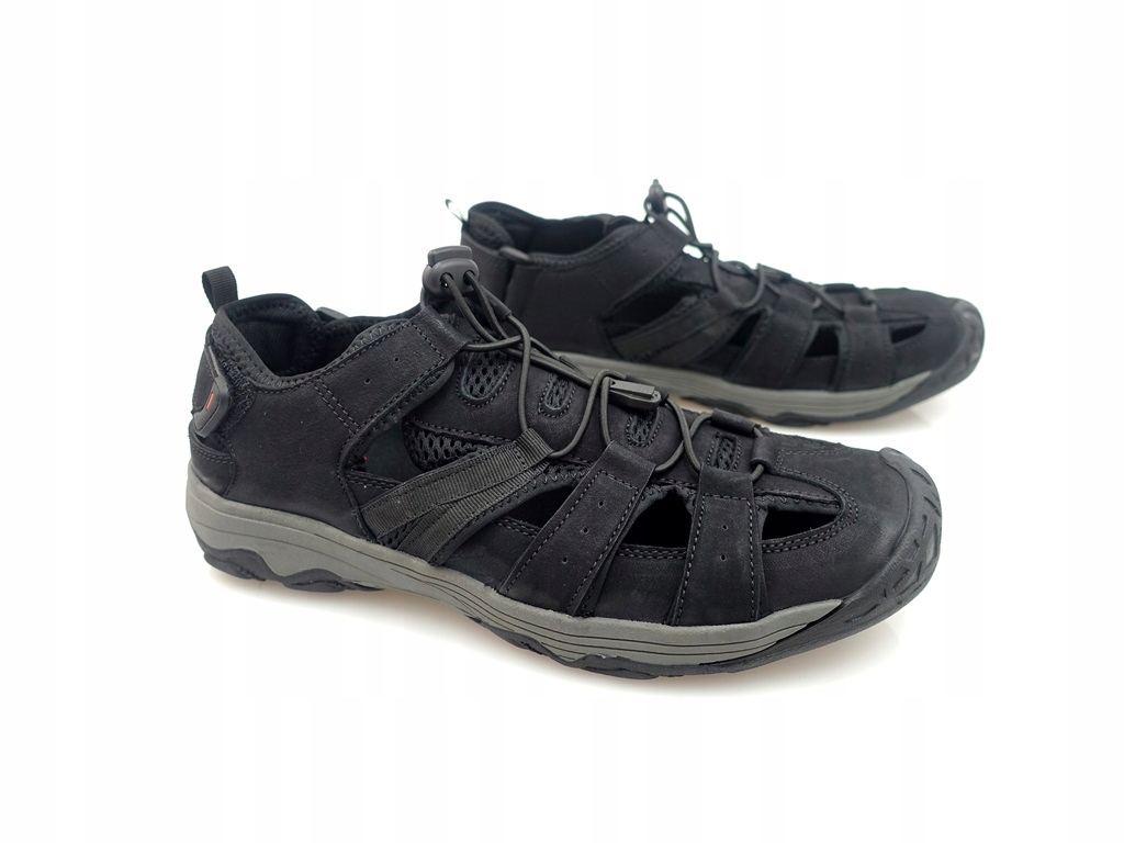 MĘSKIE SANDAŁY PEŁNE ZABUDOWANE skórzane czarne 43 Model CY10/21