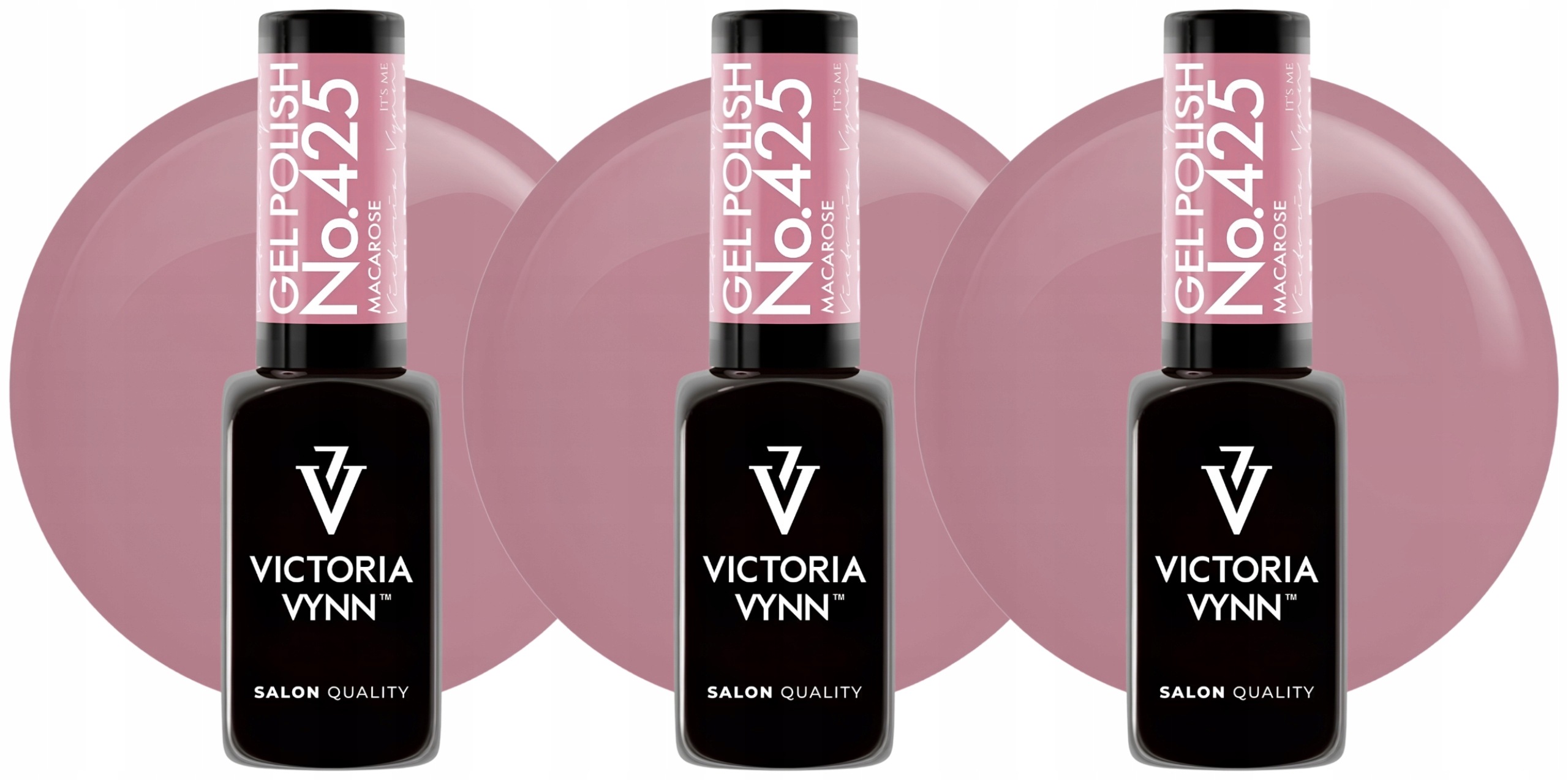 3 x Victoria Vynn Gel Polish 425 Macarose, 8 ML