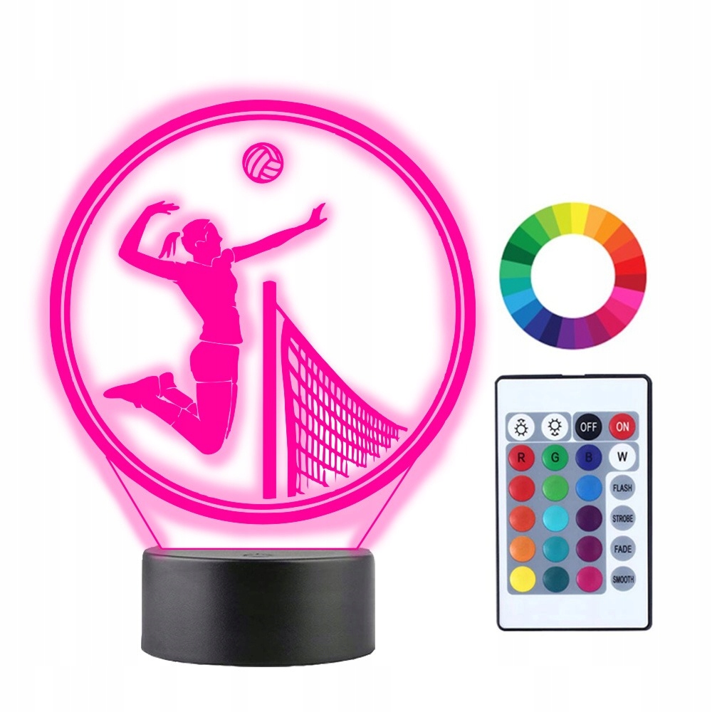 

Lampka Nocna 3D Led Siatkarka Siatkówka Imię Grawe