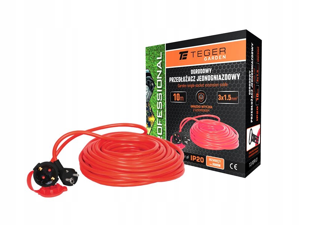Prodlužovací Kabel jednozásuvkový zahradní Professional, 3x1,5 mm, IP20