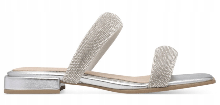 Marco Tozzi stříbrné dámské nazouváky elegantní kožené ploché 38