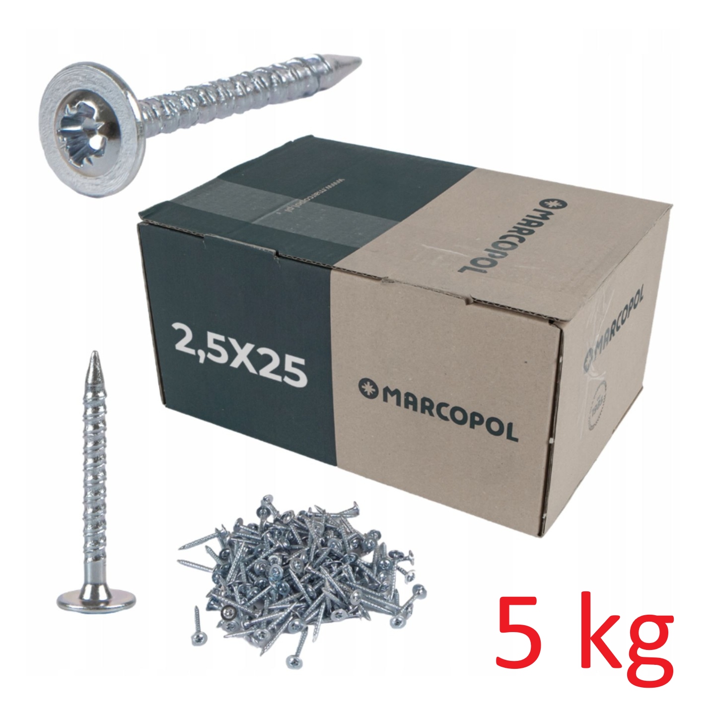 Klincovačka Skrutky do dreva Gwp PZ2 2,5x25mm 5kg 4900ks